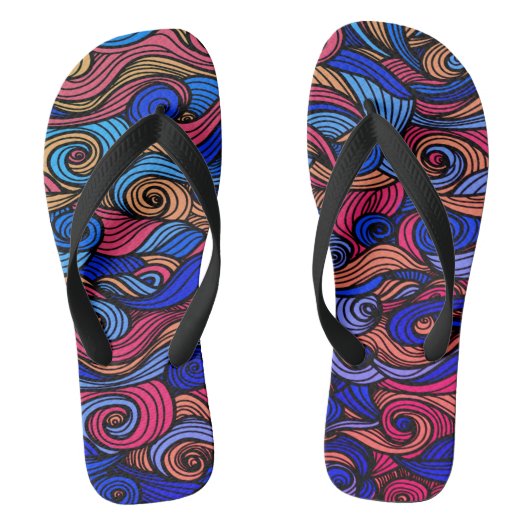 Kleurrijke Wave Paisley Slippers Teenslippers (Voetbed)