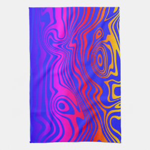 Kleurrijke Waves Art Design Keukenhanddoek