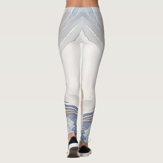 Kleurrijke Waves Beste Waterverf Leggings voor u. (Achterkant)