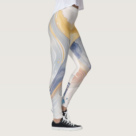 Kleurrijke Waves Beste Waterverf Leggings voor u. (Rechts)