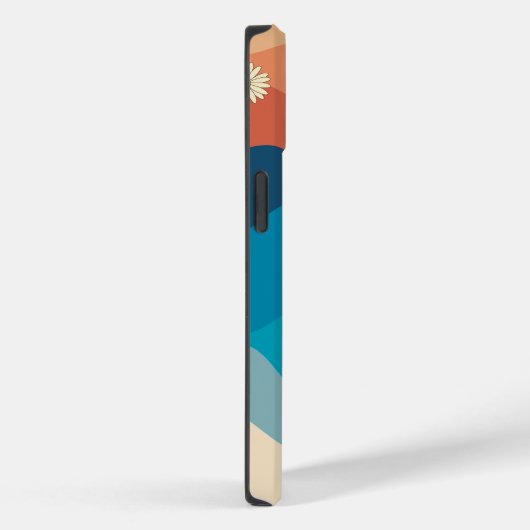 Kleurrijke Waves & Daisies Patroon Monogram Case-Mate iPhone Case (Achterkant / Rechts)