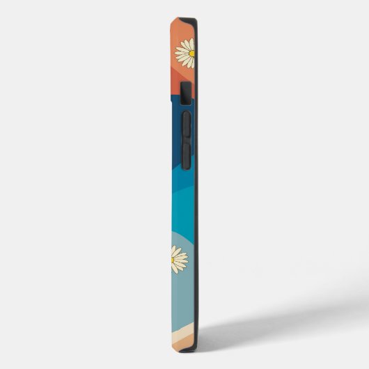 Kleurrijke Waves & Daisies Patroon Monogram Case-Mate iPhone Case (Achterkant / Links)