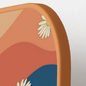 Kleurrijke Waves & Daisies Patroon Monogram Pickleball Paddle (Links Detail)