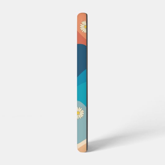 Kleurrijke Waves & Daisies Patroon Monogram Samsung Galaxy Hoesje (Linkerkant)