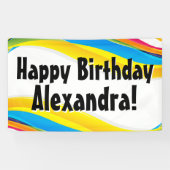 Kleurrijke Waves Gepersonaliseerde Verjaardagsfees Spandoek