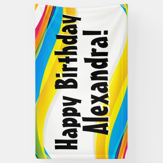 Kleurrijke Waves Gepersonaliseerde Verjaardagsfees Spandoek