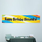 Kleurrijke Waves Gepersonaliseerde Verjaardagsfees Spandoek (Beurs)