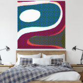 Kleurrijke Wavy Abstract 612 Canvas Afdruk (Insitu (Slaapkamer))