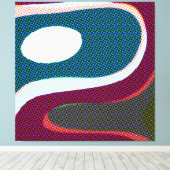 Kleurrijke Wavy Abstract 612 Canvas Afdruk (Insitu (Houten vloer))