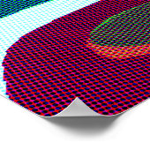 Kleurrijke Wavy Abstract 612 Poster (Hoek)