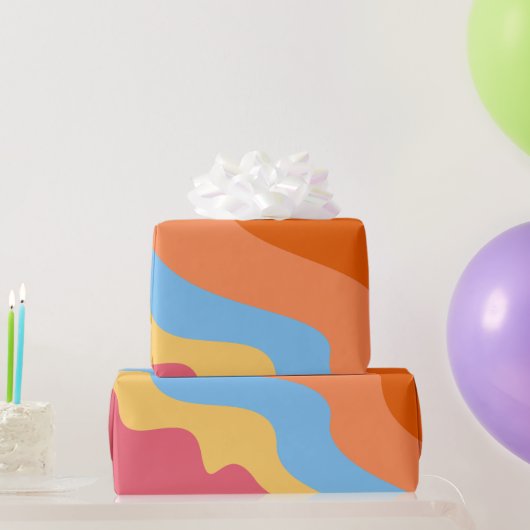 Kleurrijke Wavy Abstract Cadeaupapier (Feestgeschenken)