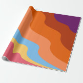 Kleurrijke Wavy Abstract Cadeaupapier (Uitgerold)