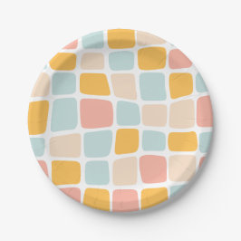 Kleurrijke Wavy Cobblestone Party Borden Papieren Bordje