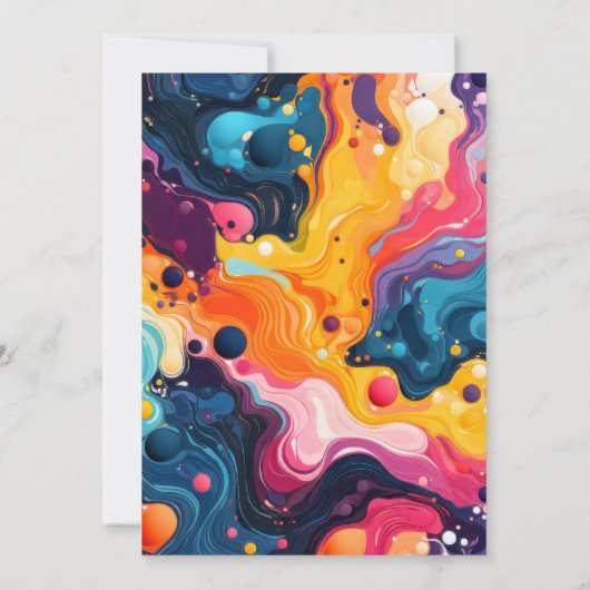 Kleurrijke Wavy Design verjaardagsfeestje Kaart (Achterkant)