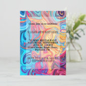 Kleurrijke Wavy Ripple print verjaardagsfeestje Kaart (Staand voorkant)