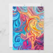 Kleurrijke Wavy Ripple print verjaardagsfeestje Kaart (Achterkant)