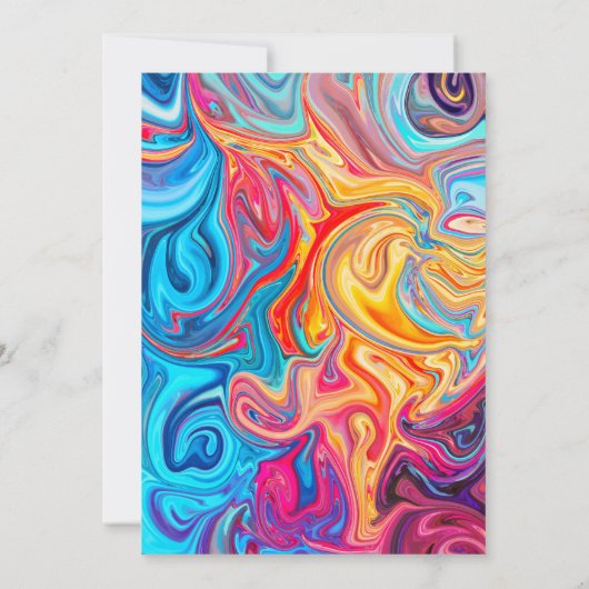 Kleurrijke Wavy Ripple print verjaardagsfeestje Kaart (Achterkant)