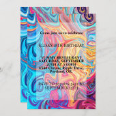 Kleurrijke Wavy Ripple print verjaardagsfeestje Kaart (Voorkant / Achterkant)