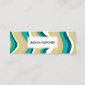 Kleurrijke Wavy Stripes Minimale Koel Mini Visitekaartje (Voorkant)