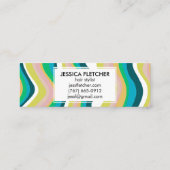 Kleurrijke Wavy Stripes Minimale Koel Mini Visitekaartje (Achterkant)