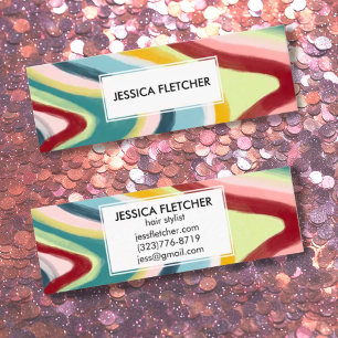 Kleurrijke Wavy Stripes Minimale Koel Mini Visitekaartje