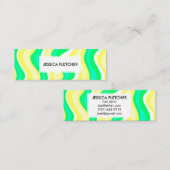 Kleurrijke Wavy Stripes Minimale Koel Mini Visitekaartje (Voorkant / Achterkant)