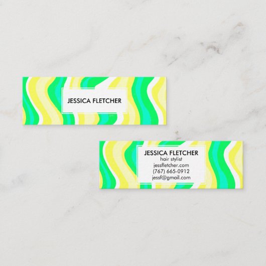 Kleurrijke Wavy Stripes Minimale Koel Mini Visitekaartje (Voorkant / Achterkant)