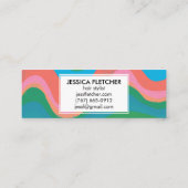 Kleurrijke Wavy Stripes Minimale Koel Mini Visitekaartje (Achterkant)