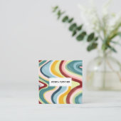 Kleurrijke Wavy Stripes Minimale Koel Vierkante Visitekaartje (Staand voorkant)
