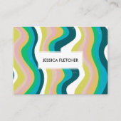 Kleurrijke Wavy Stripes Minimale Koel Visitekaartje (Voorkant)