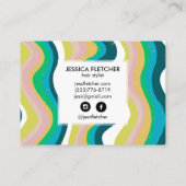 Kleurrijke Wavy Stripes Minimale Koel Visitekaartje (Achterkant)