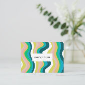 Kleurrijke Wavy Stripes Minimale Koel Visitekaartje (Staand voorkant)