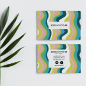 Kleurrijke Wavy Stripes Minimale Koel Visitekaartje