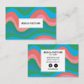 Kleurrijke Wavy Stripes Minimale Koel Visitekaartje (Voorkant / Achterkant)