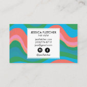 Kleurrijke Wavy Stripes Minimale Koel Visitekaartje (Achterkant)