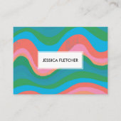 Kleurrijke Wavy Stripes Minimale Koel Visitekaartje (Voorkant)
