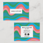 Kleurrijke Wavy Stripes Minimale Koel Visitekaartje (Voorkant / Achterkant)