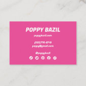 Kleurrijke Wavy Stripes Minimale Regenboogroze Visitekaartje (Achterkant)