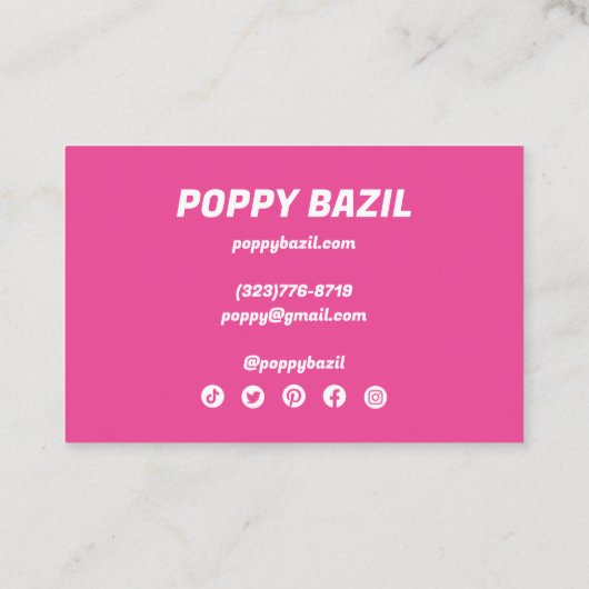 Kleurrijke Wavy Stripes Minimale Regenboogroze Visitekaartje (Achterkant)