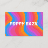 Kleurrijke Wavy Stripes Minimale Regenboogroze Visitekaartje (Voorkant)