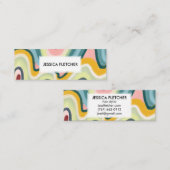 Kleurrijke Wavy Stripes Minimalist Cool Mini Busin Mini Visitekaartje (Voorkant / Achterkant)