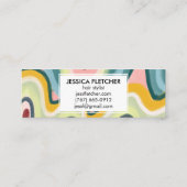 Kleurrijke Wavy Stripes Minimalist Cool Mini Busin Mini Visitekaartje (Achterkant)