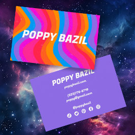 Kleurrijke Wavy Stripes minimalistische regenboog Visitekaartje