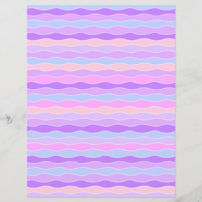 Kleurrijke Wavy Stripes Scrapbook Paper (Voorkant)