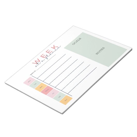 Kleurrijke Week in een oogopslag Notitieblok (Schuin)