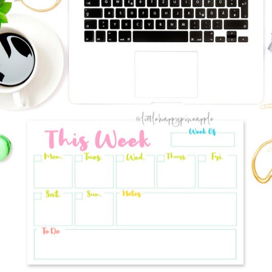 Kleurrijke Weekly Calendar Planner Tear-off Notiti Notitieblok