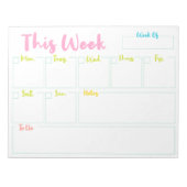 Kleurrijke Weekly Calendar Planner Tear-off Notiti Notitieblok (Voorkant)