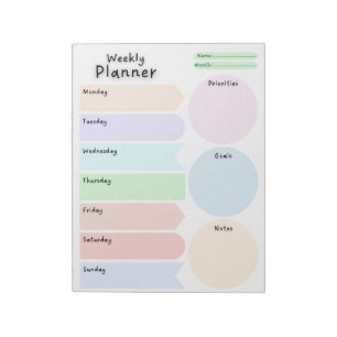 Kleurrijke Weekly Planner Circles Notitieblok