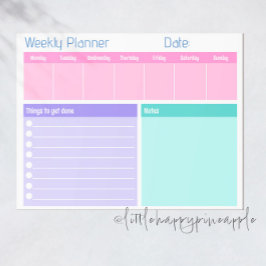Kleurrijke Weekly Planner Notitieblok