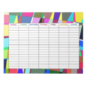 Kleurrijke weekplanner notitieblok (Voorkant)